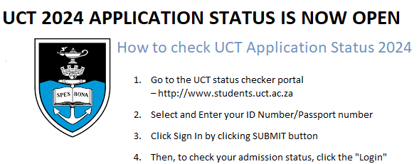 UCT Online Application Status 2024/2025 - Apply Online for Admission 2025