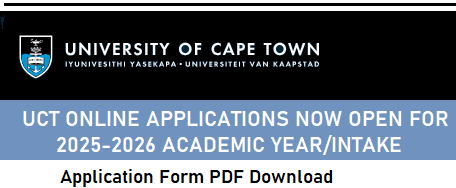 UCT Online Application Form PDF Download 2025-2026 - Apply Online for ...