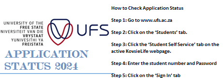 UFS Application Status Check 2024/2025 - Apply Online for Admission 2024