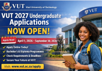 VUT 2027 Undergraduate Applications Now Open