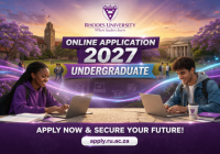 Rhodes University Online Application 2027 Undergraduate