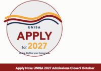UNISA 2027 Admissions Now Open – Closes 9 October